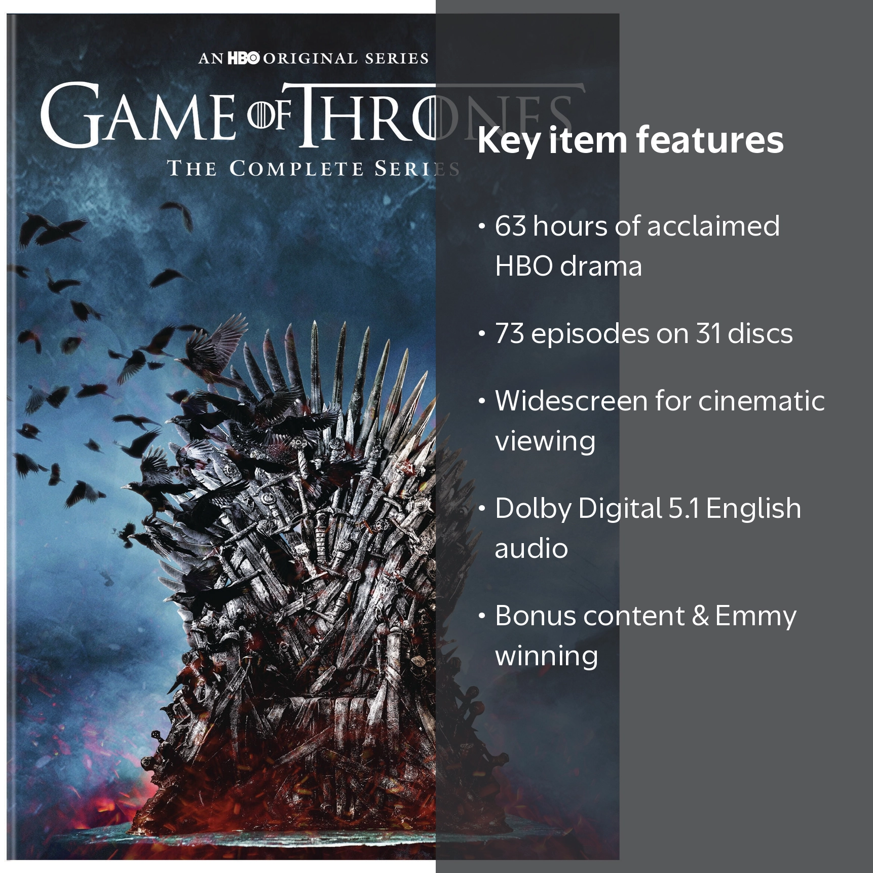SDS, Game of Thrones: The Complete Series DVD, 73 episodes