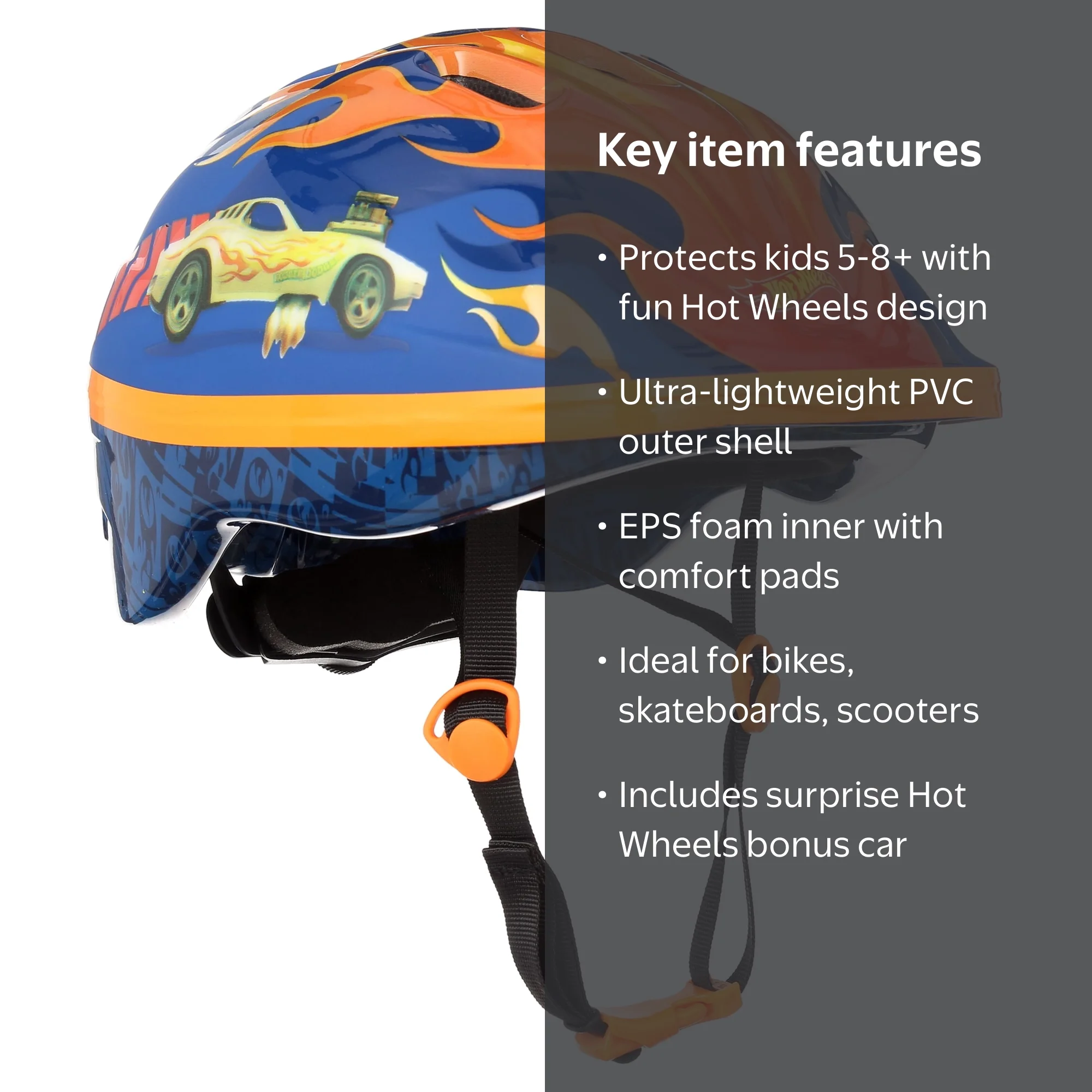 Hot Wheels Kids Bicycle Helmet with Bonus Car for Bikes, Skateboards, Scooters, Ages 5+ - Walmart.com Hot Wheels Kids Bicycle Helmet with Bonus Car for Bikes, Skateboards, Scooters, Ages 5+ - Walmart.com