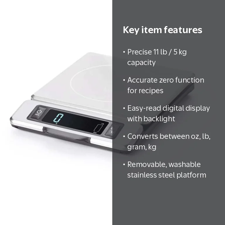OXO Stainless Steel Food Scale with Pull-Out Display, 11 lb