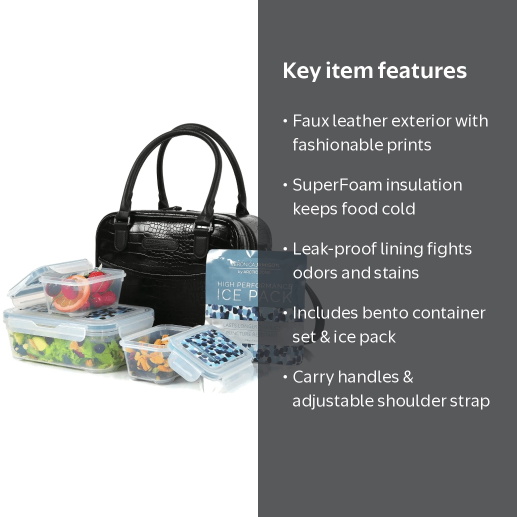 Veronica Jamison Hampton Faux Leather Lunch Tote by Arctic Zone