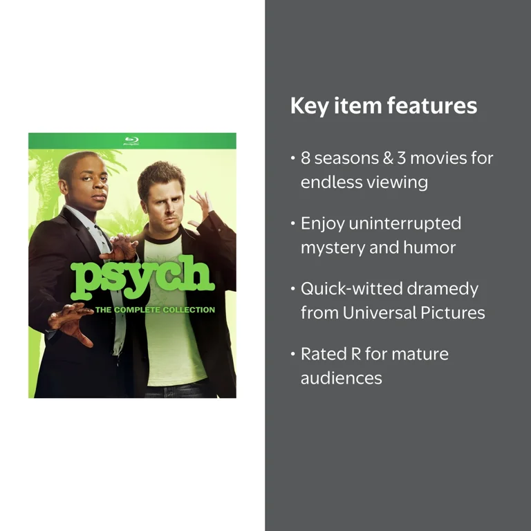 Psych: The Complete Collection, All 8 Seasons & 3 Movies - Walmart.com