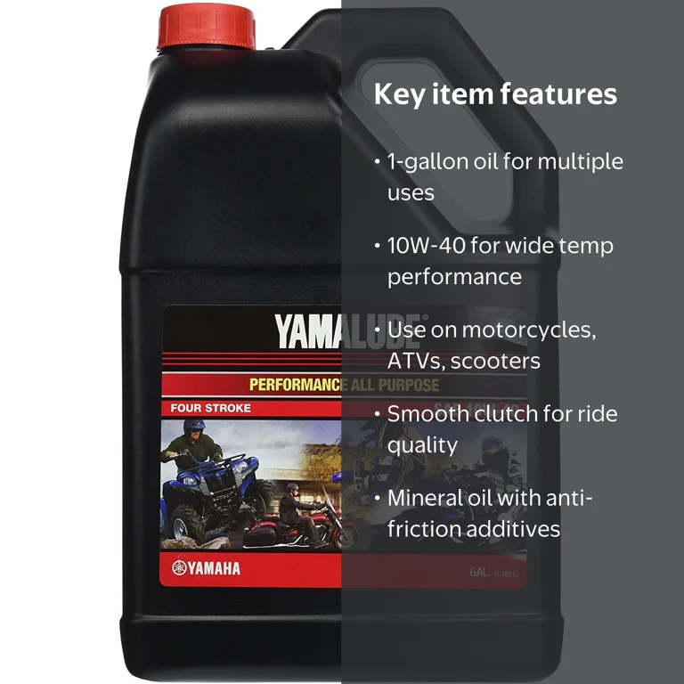 Yamaha Yamalube Motorcycle Oil 10W-40, 1 gal for Motorcycles, ATVs