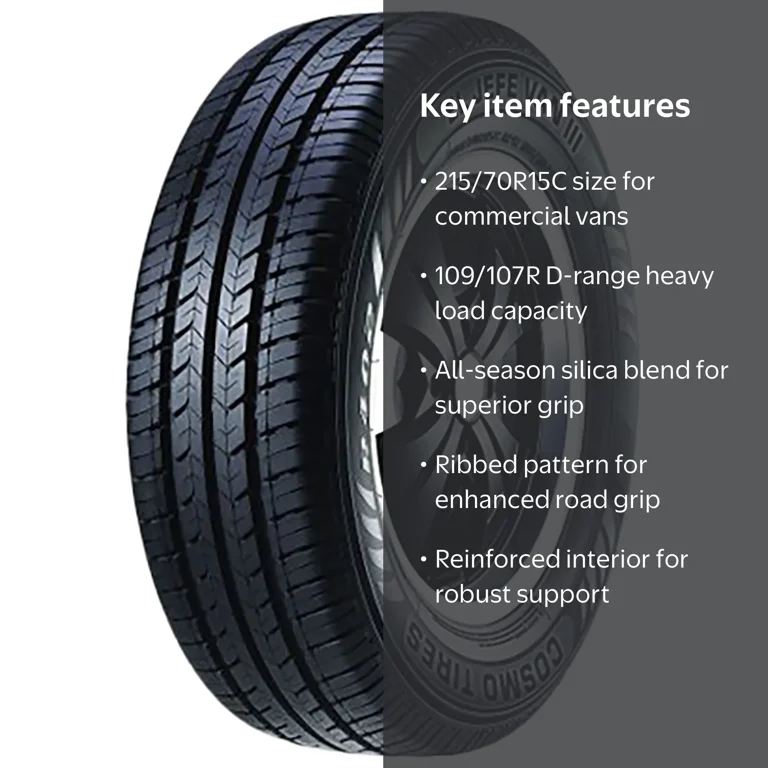 Cosmo El Jefe VAN III Commercial Van Tire, 215/70R15 Load D 8 Ply