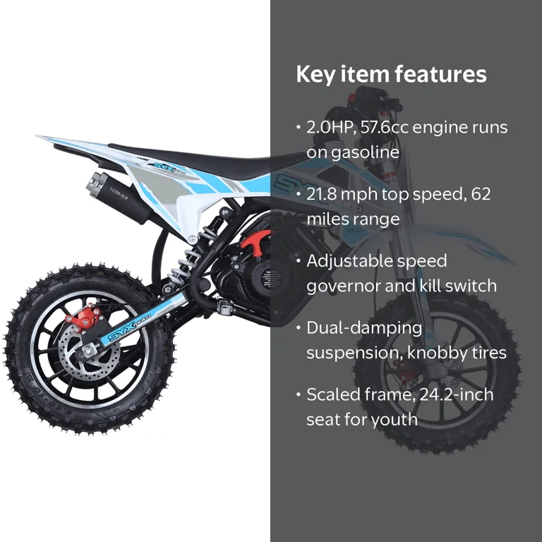 SYX MOTO VK 58cc 4-Stroke Gas Powered Mini Dirt Bike for Kids