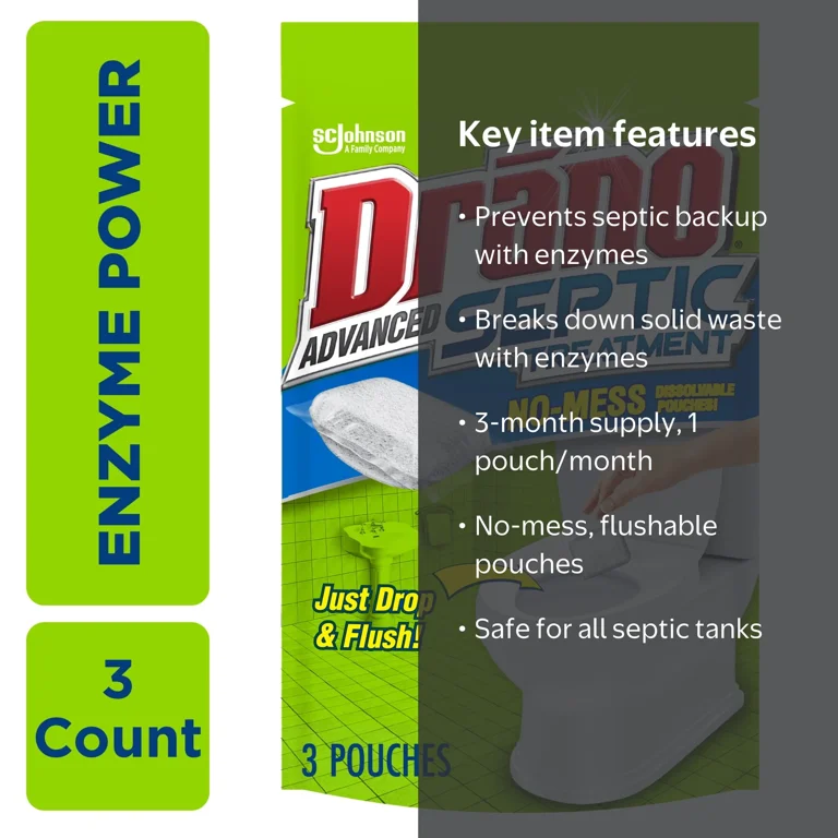Drano Advanced Septic Tank Treatment, Flush System Safe, Breaks