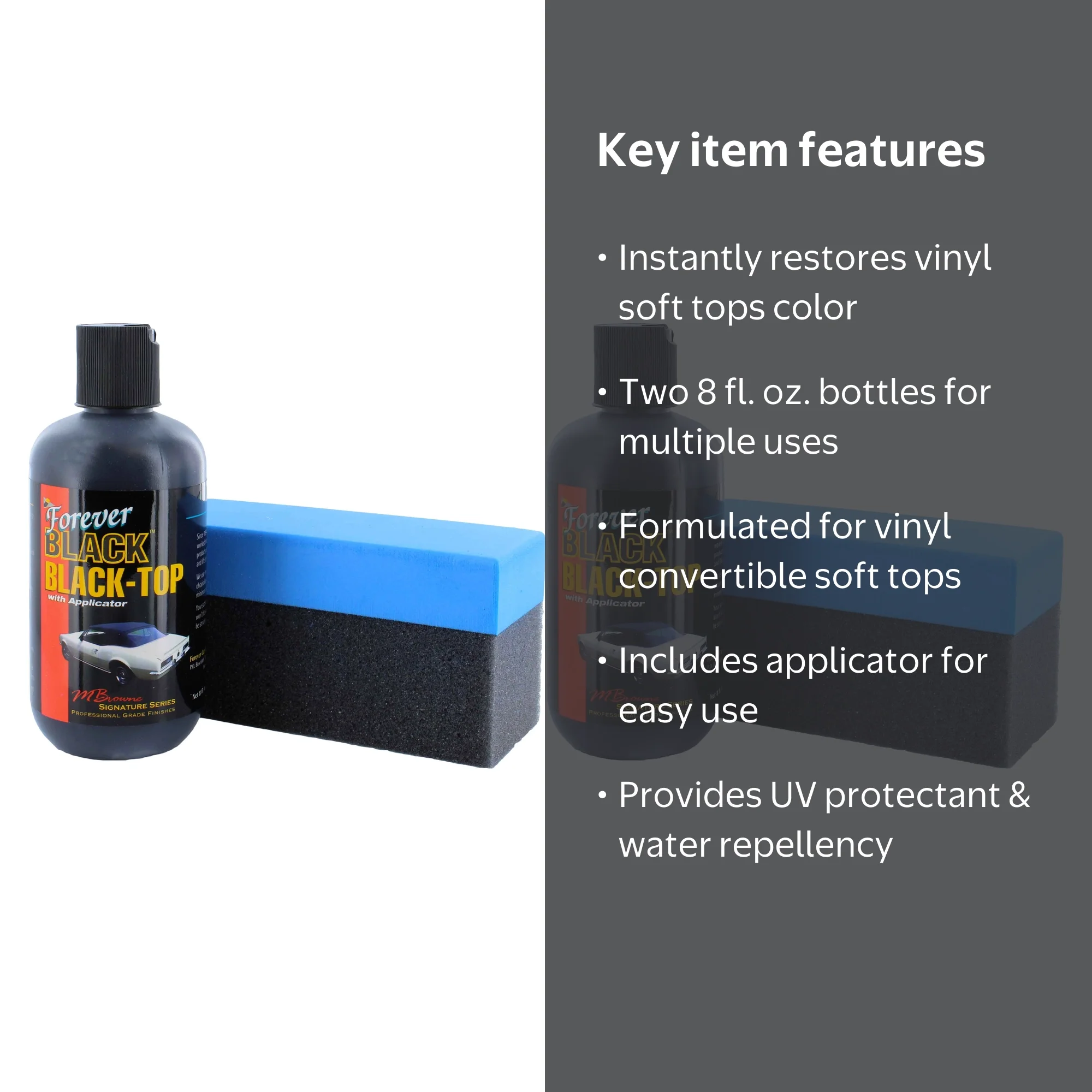 Forever Black 813 Vinyl Soft Top Convertible Dye - 8 oz. (2 Pack