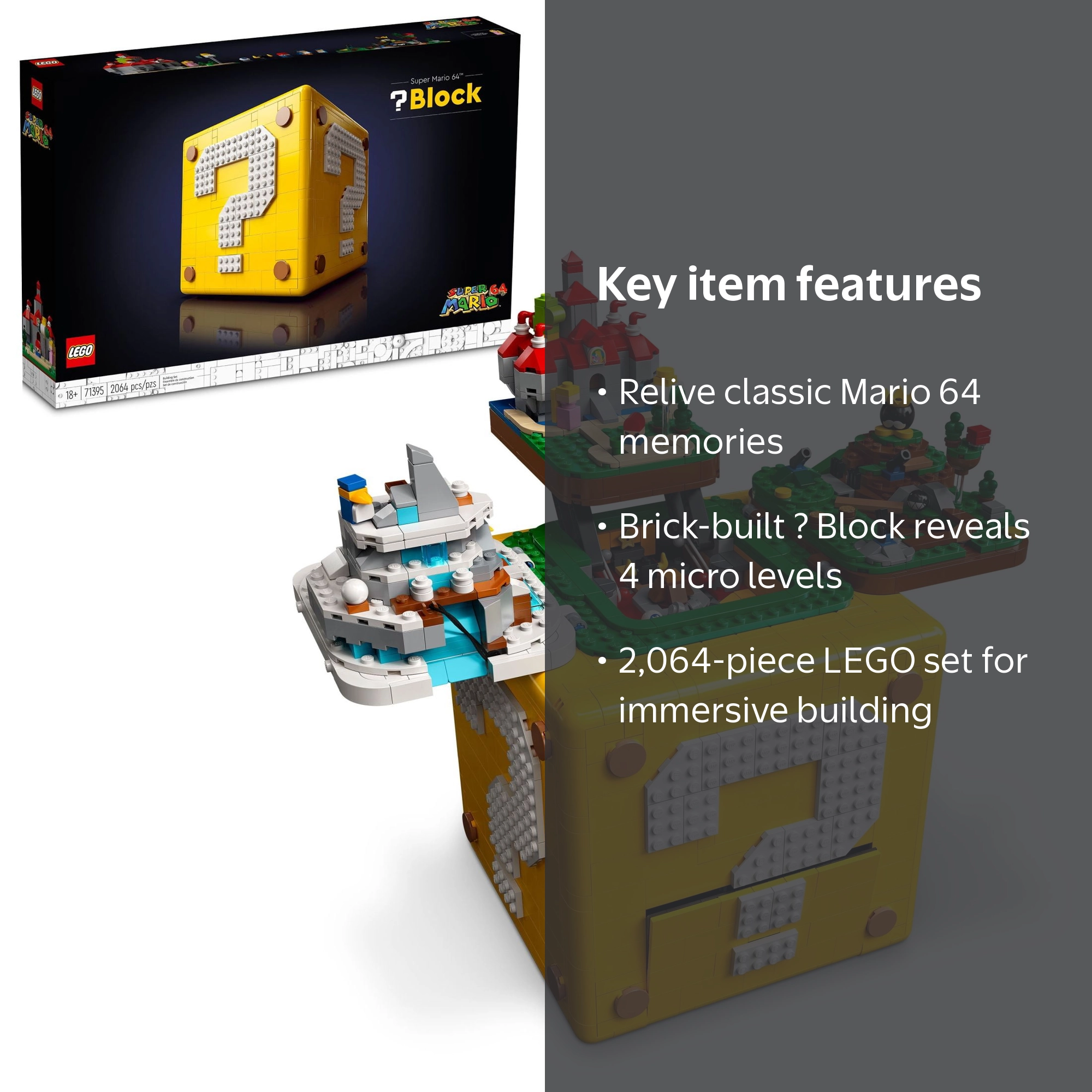 LEGO Super Mario 64 Question Mark Block 71395, 3D Model Set with