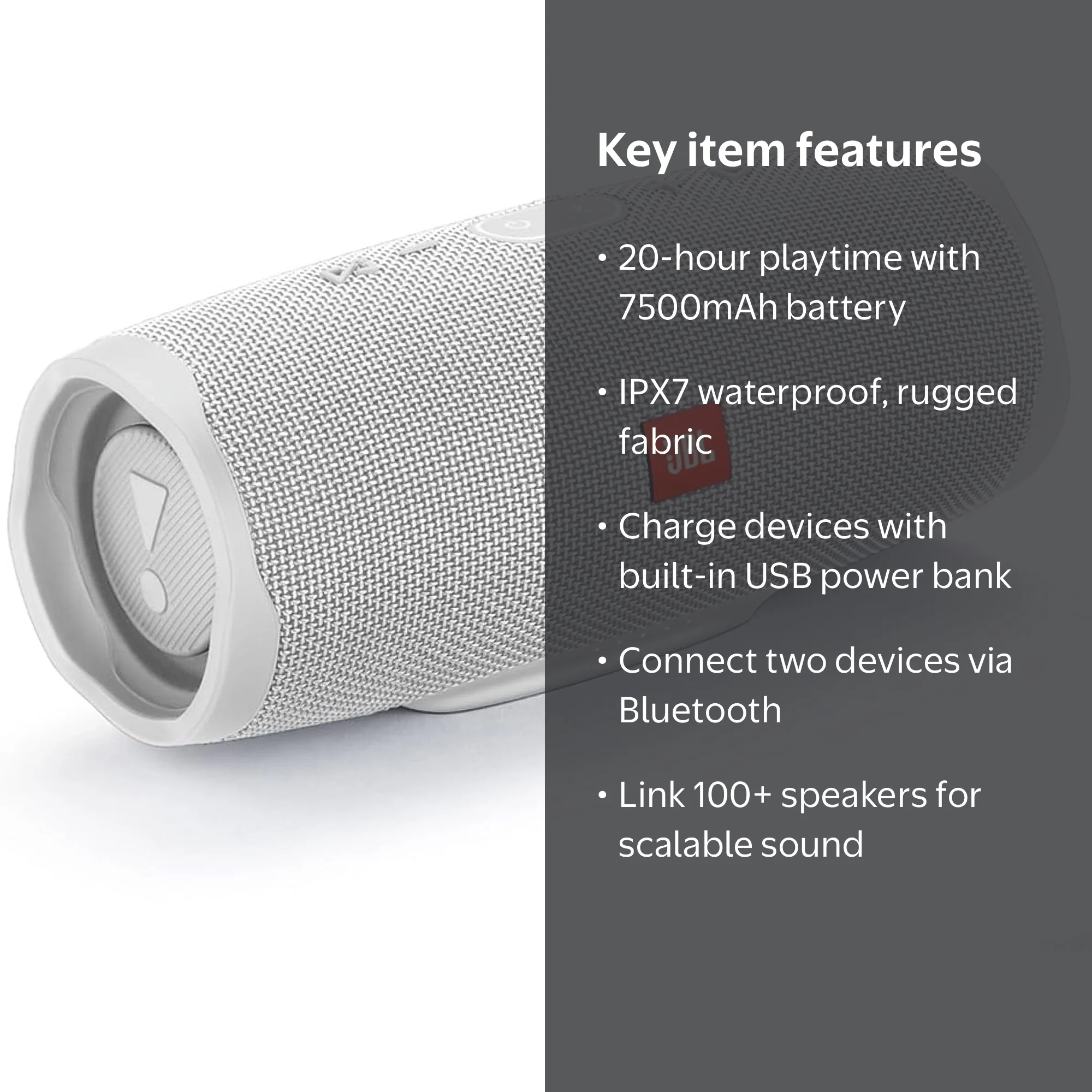 JBL Charge 4 Portable Bluetooth Wireless - IPX7 Waterproof, 20