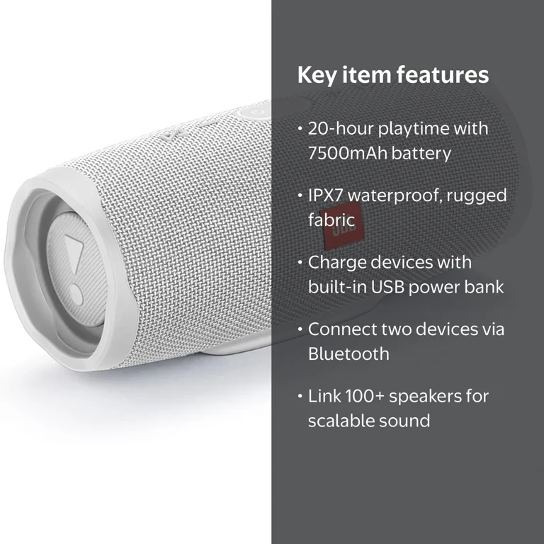 JBL Charge 4 Portable Bluetooth Wireless - IPX7 Waterproof, 20