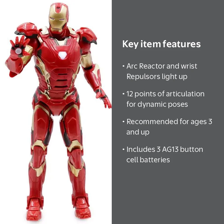 Marvel Iron Man Voice Box, Power Icons Kids Action Figure with