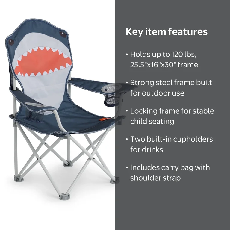 Firefly! Outdoor Gear Finn the Shark Kid's Camping Chair - Navy