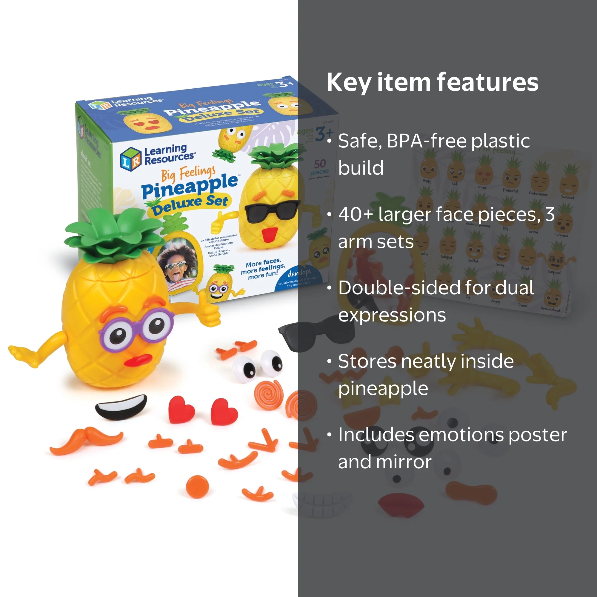 Learning Resources Big Feelings Pineapple Deluxe Set, 40+ Face