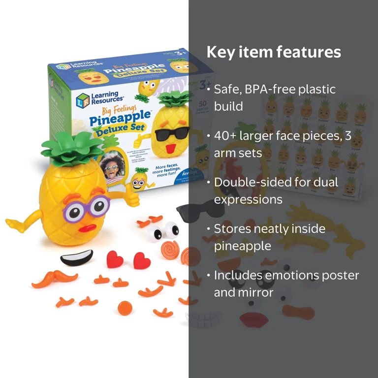 Learning Resources Big Feelings Pineapple Deluxe Set, 40+ Face