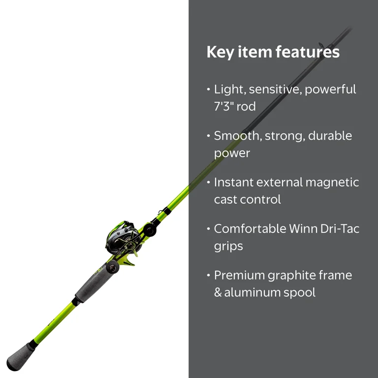 baitcaster combo green Lunkerhunt Bedlam Rod Heavy Baitcast Rod Kickin Bass Lews Baitcast Combo
