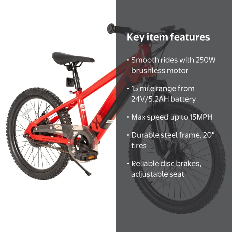 JOYSTAR Electric Bike for Teenagers, Ages 7+ with 250W Brushless