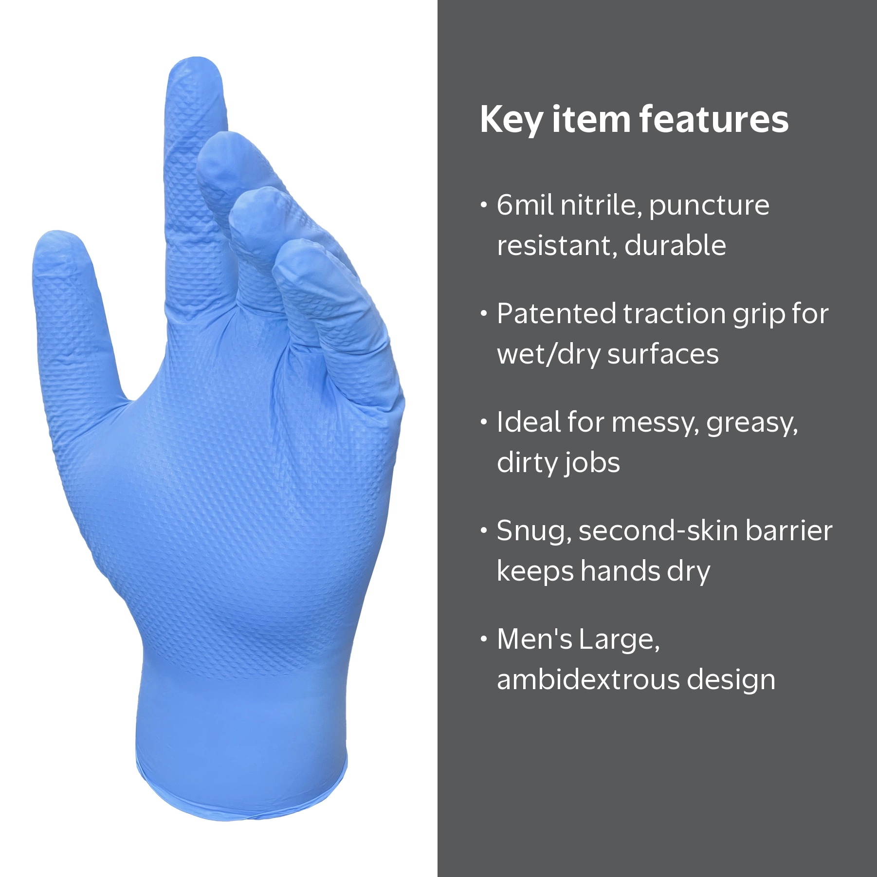 Grease Monkey Pro Cleaning, Disposable Nitrile Gloves, Blue, 100