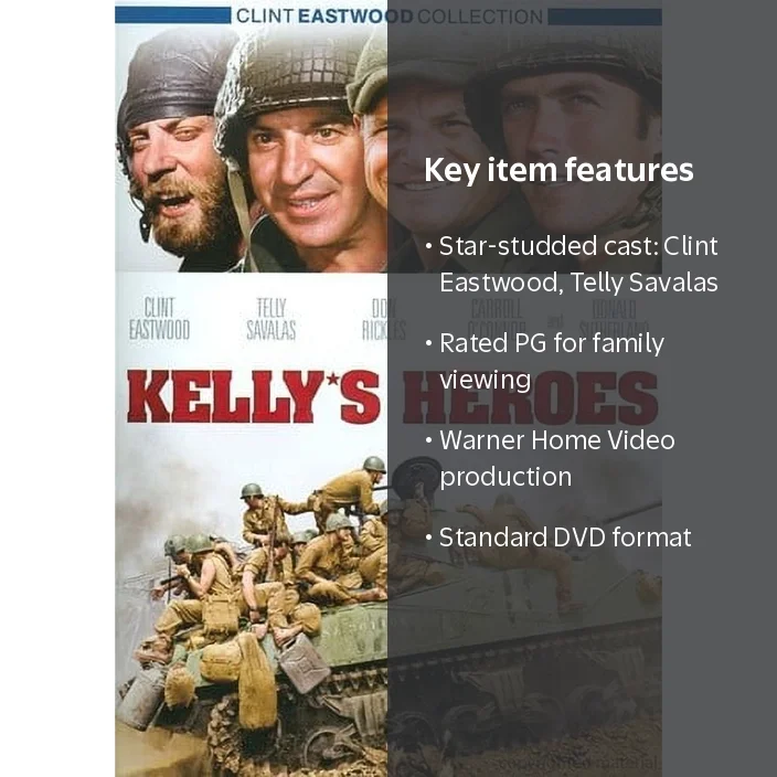 Warner Home Video, Kelly's Heroes DVD, Clint Eastwood, WWII Drama
