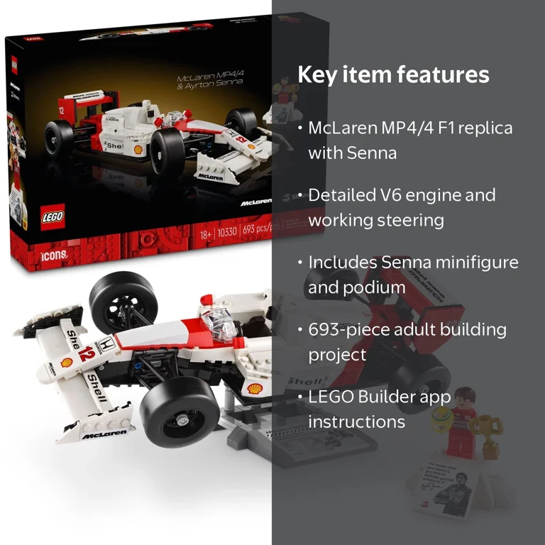 LEGO, McLaren Model Car MP4/4 and Ayrton Senna, 10330, 693 Pieces