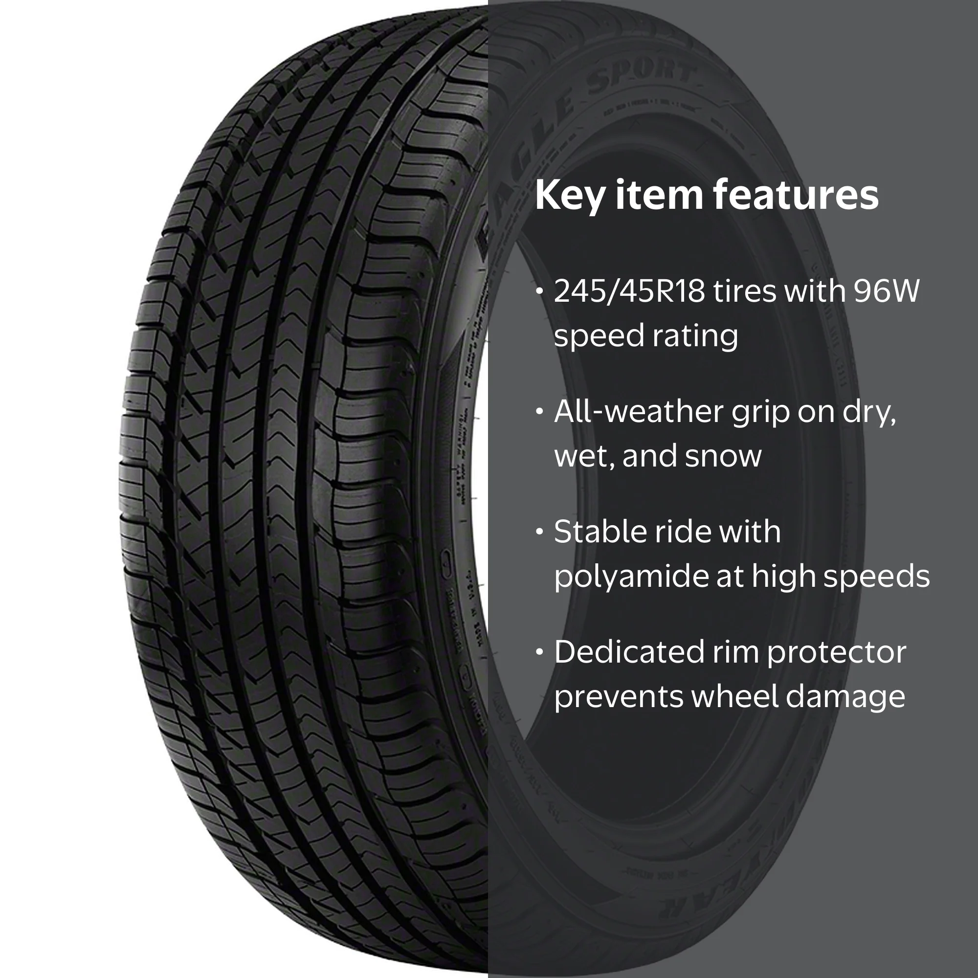 Goodyear Eagle Sport All-Season 245/45R18 96W Passenger Tire for
