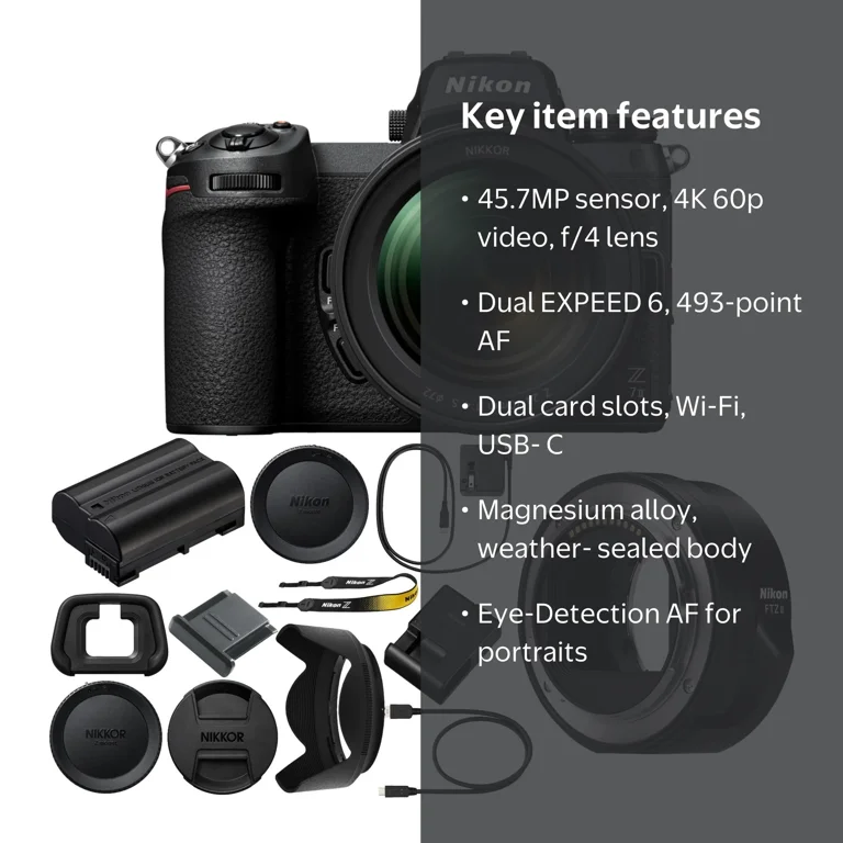 Professional Nikon Z7II FX-format Mirrorless Camera, Professional