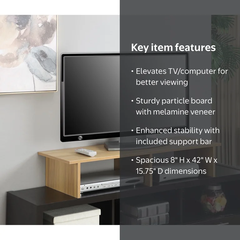 Convenience Concepts Designs2Go Large TV-Monitor Riser in Light