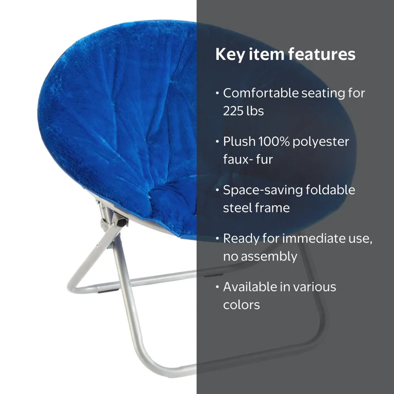 Mainstays Faux Fur Saucer Chair, Blue - Walmart.com