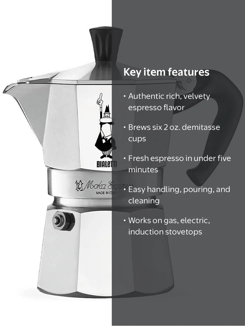 Bialetti, Moka Express Stovetop Coffee Make Aluminium, 6 Cup