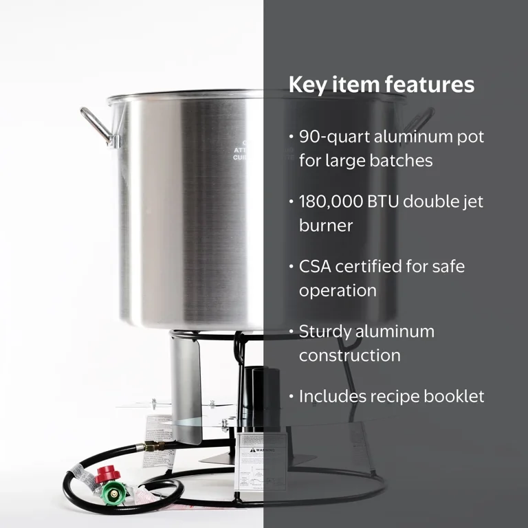 King Kooker Portable Stove Burner 90 Qt Aluminum Seafood Boiling