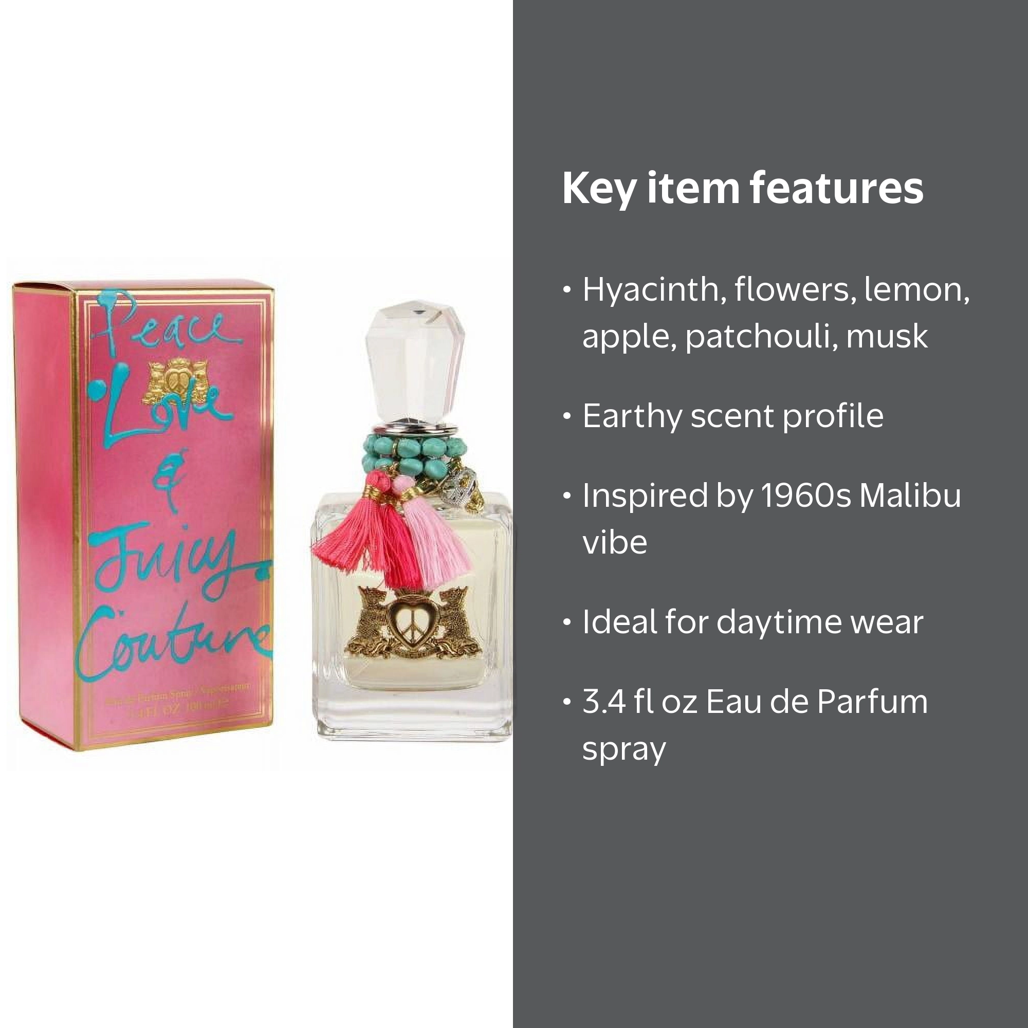 Juicy Couture, Fragrance, PEACE and LOVE 3.4 EDP SP, Floral Citrus