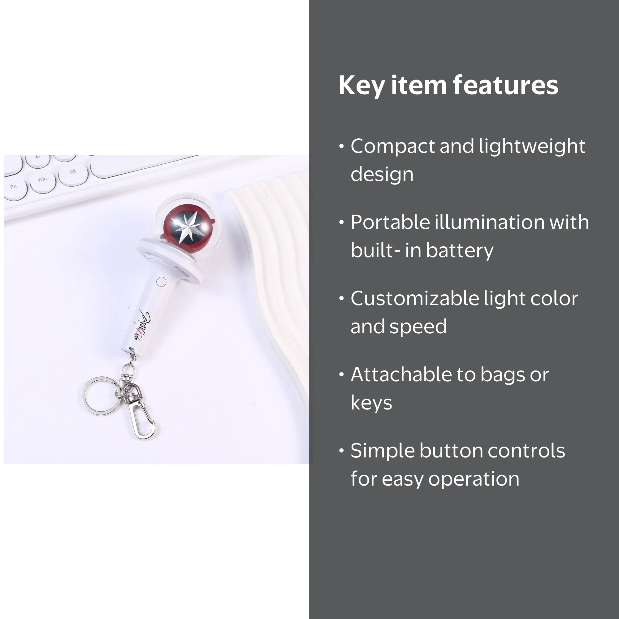 Stray Kids Lightstick Ver2 Keychain SKZ Mini Light Stick Pendant