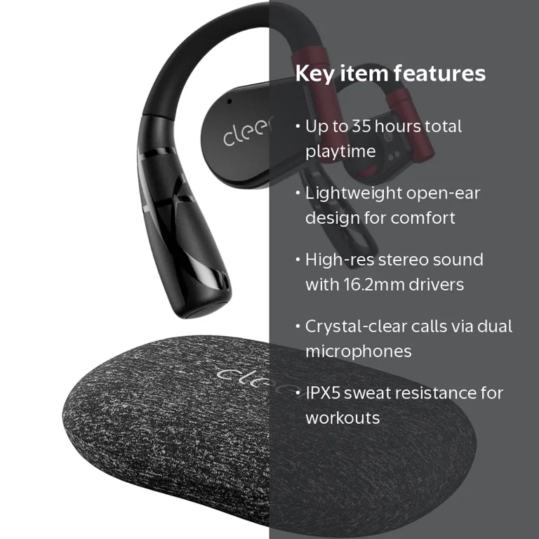 Cleer, Open-Ear Bluetooth Headphones, Arc II Sport, Sweat