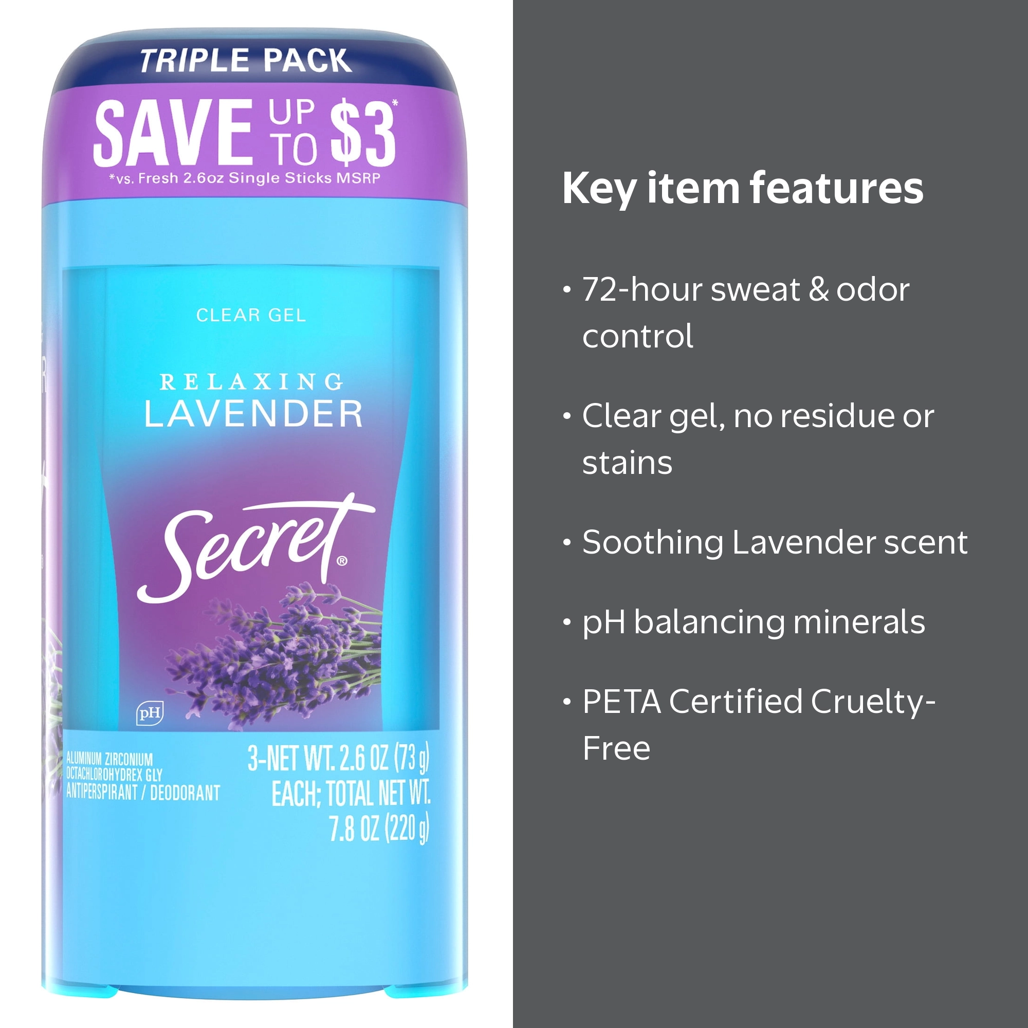 Secret Fresh Clear Gel Antiperspirant and Deodorant for Women