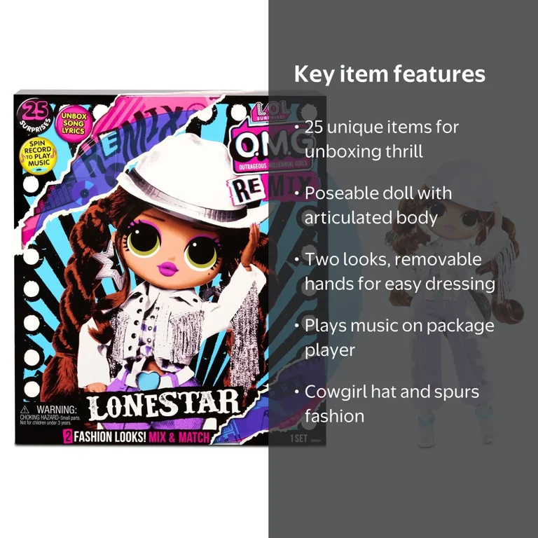 Walmart LOL Surprise! Fierce OMG Remix Lonestar Fashion Doll with