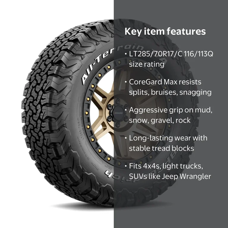 BFGoodrich All-Terrain T/A KO2 All-Season LT285/70R17/C 116/113Q BFGoodrich All-Terrain T/A KO2 All-Season LT285/70R17/C 116/113Q