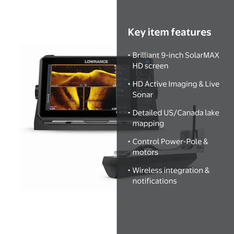 Lowrance, Fishfinder with Active Imaging‚Ñ¢ HD, HDS-9 Pro, 9 Inch