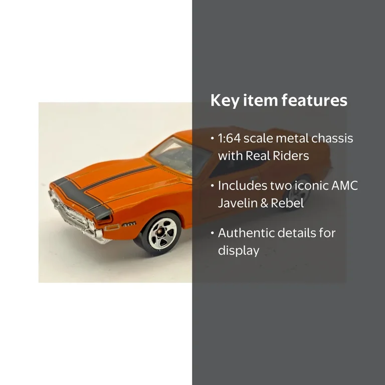 Hot Wheels Premium Car Culture 2 Pack 1:64 Scale, AMC Javelin and