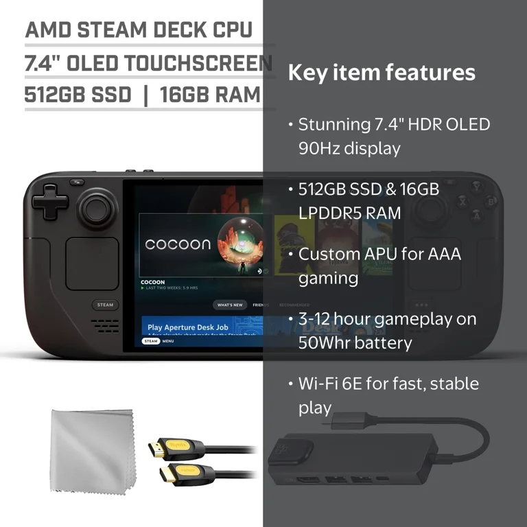 Valve Steam Deck OLED 512GB SSD Gaming Handheld 7.4-inch