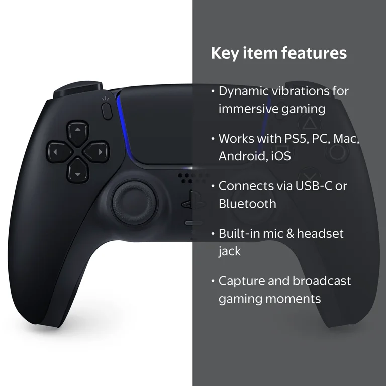 Sony PS5 DualSense Wireless Controller - Midnight Black - Walmart.com
