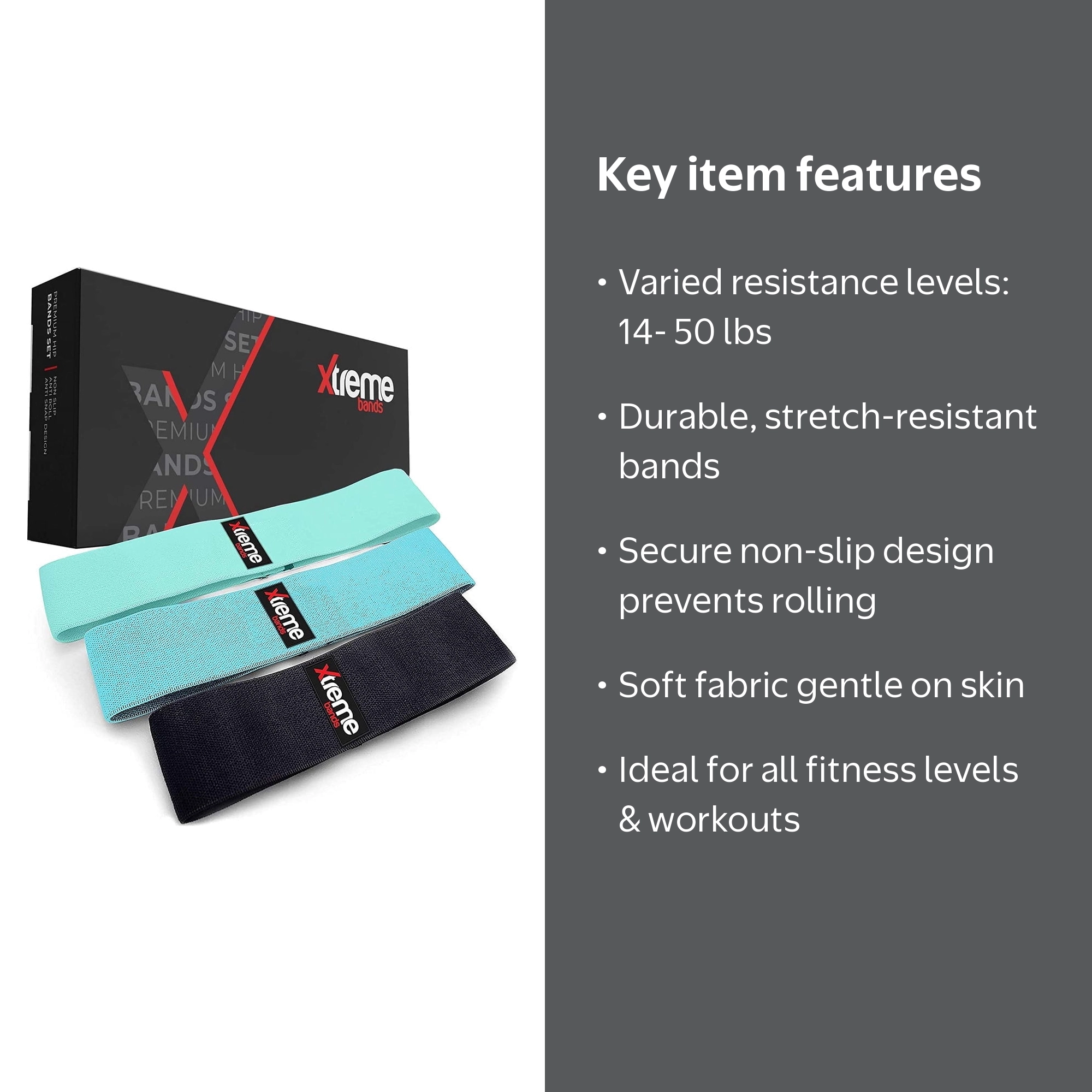 Body Control Band II 3色セット Xtreme Bands, Fabric Resistance Bands Set, 3 Pack, Blue - Walmart.com
