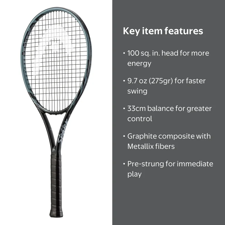 HEAD llix Spark Tour サイズ 4 1/4-2 HEAD MX Spark Tour Tennis Racquet, 100 sq. in. Head Size, Black