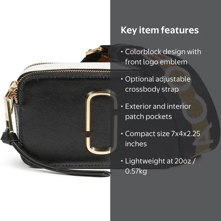 marc jacobs ショルダーバッグ Marc Jacobs, The Snapshot MJ Cross Body Bag, Black Multi - Walmart.com