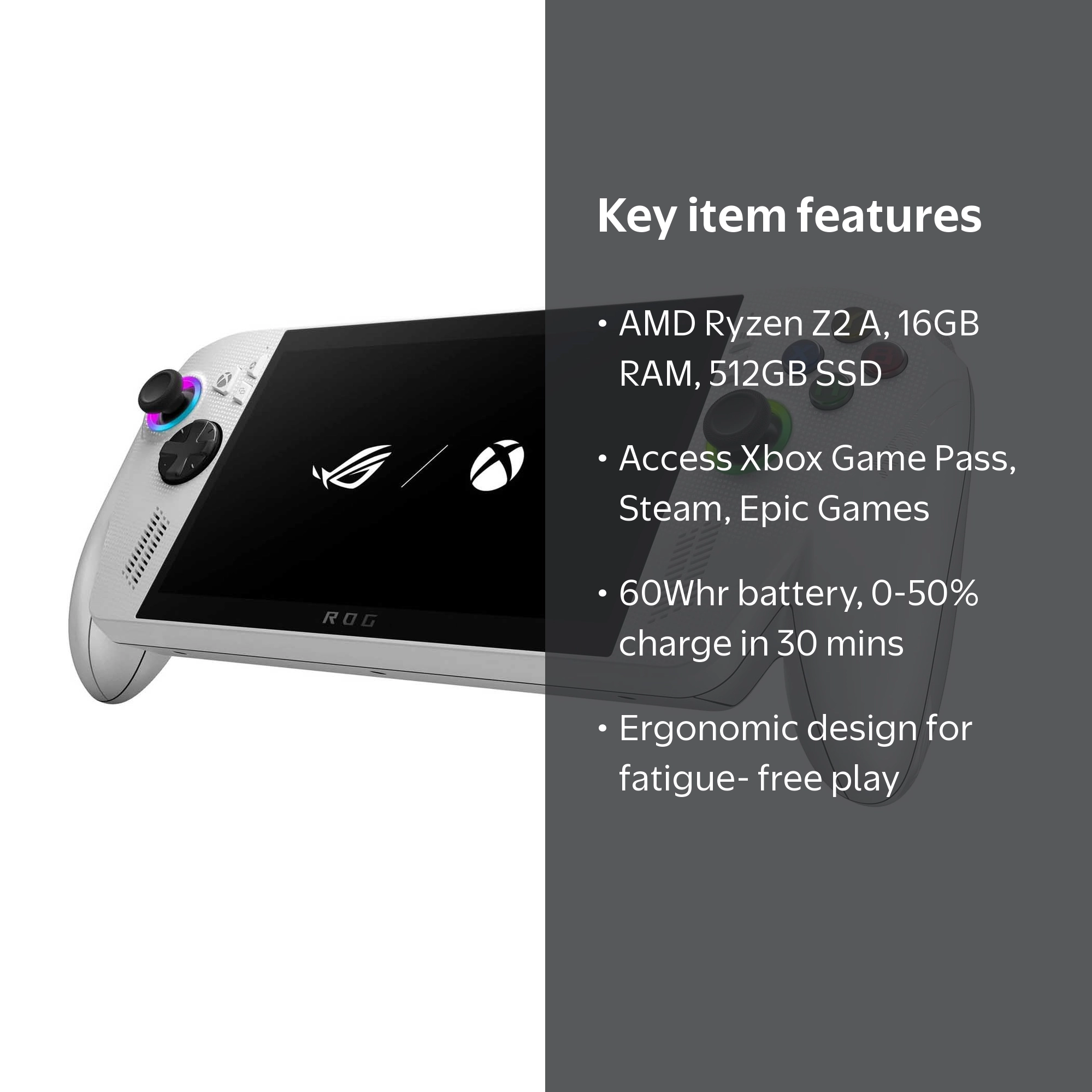 ASUS, Xbox Ally, 7 inch, 1080p 120Hz Touchscreen Gaming Handheld
