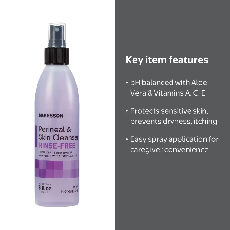McKesson Perineal Wash, Fresh Scent, 8 oz, pH Balanced, Gentle