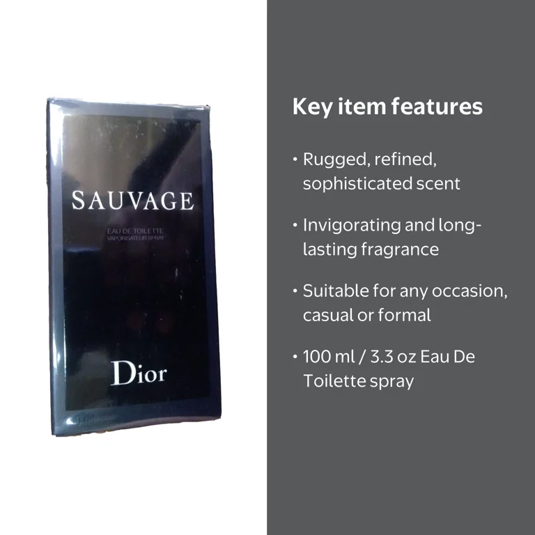 Dior Sauvage Eau De Toilette Spray, 100 ml, Fresh and Spicy