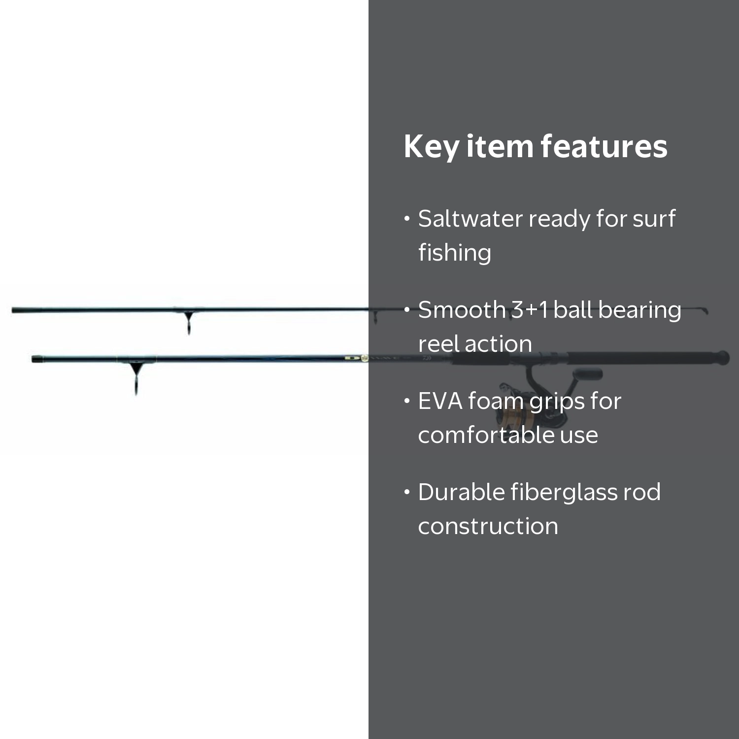 Daiwa D-Wave Spinning Combo, 4500 Reel, 7' Medium Action 2-Piece