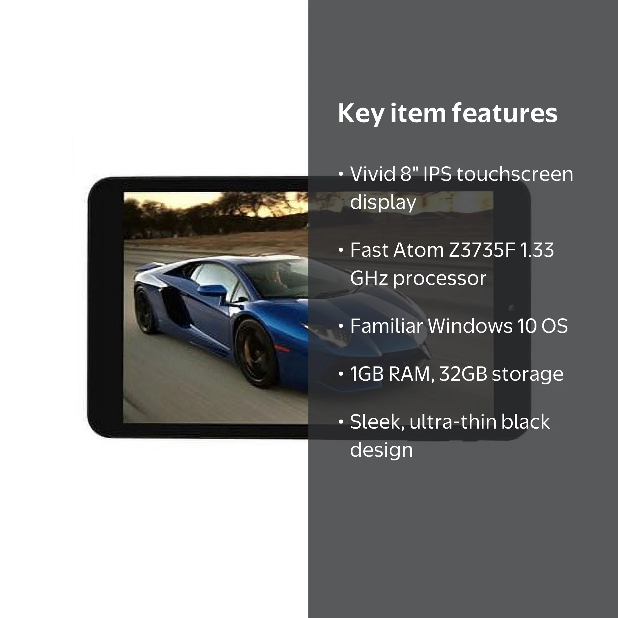 Digiland DL808W Tablet - 1.33 GHz, Windows 10, 1GB RAM, 32GB, 8