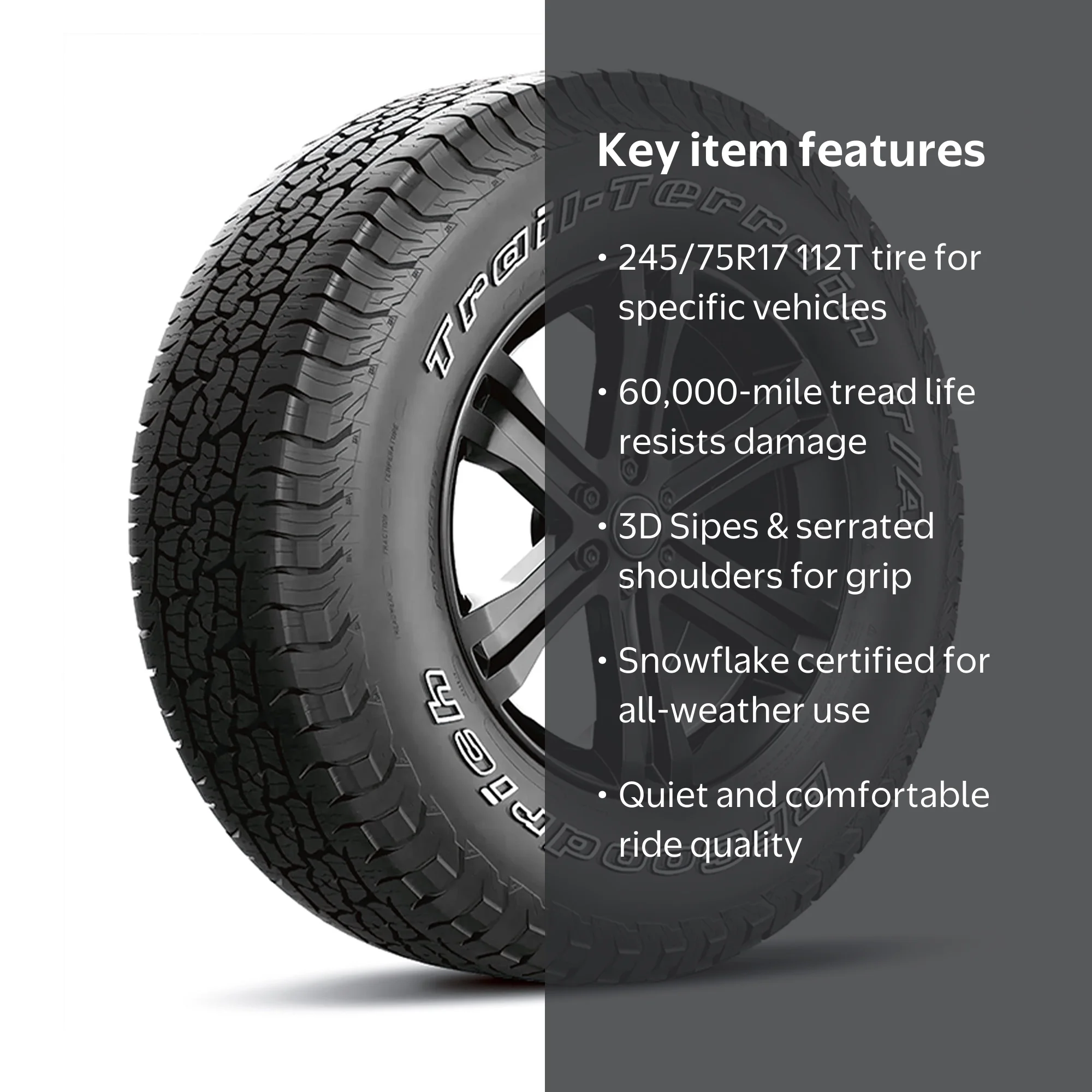 BFGoodrich All-Terrain T/A 245/75R16 4本 BFGoodrich Trail-Terrain T/A All-Season 245/75R17 112T Tire Fits