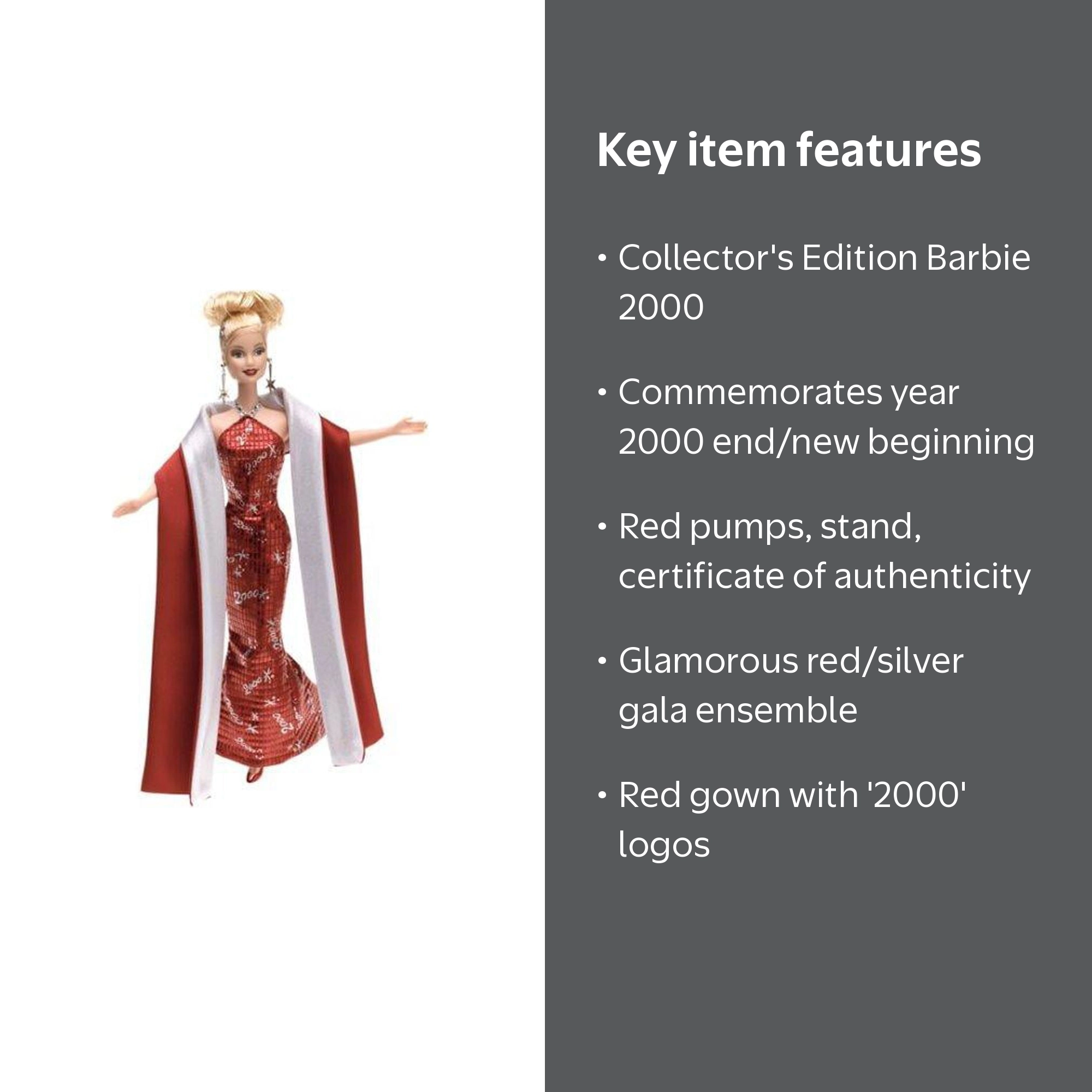 barbie 2000 red dress Amazon.com: Barbie Ferrari Doll in Red Gown Limited Edition (2000) : Toys &  Games