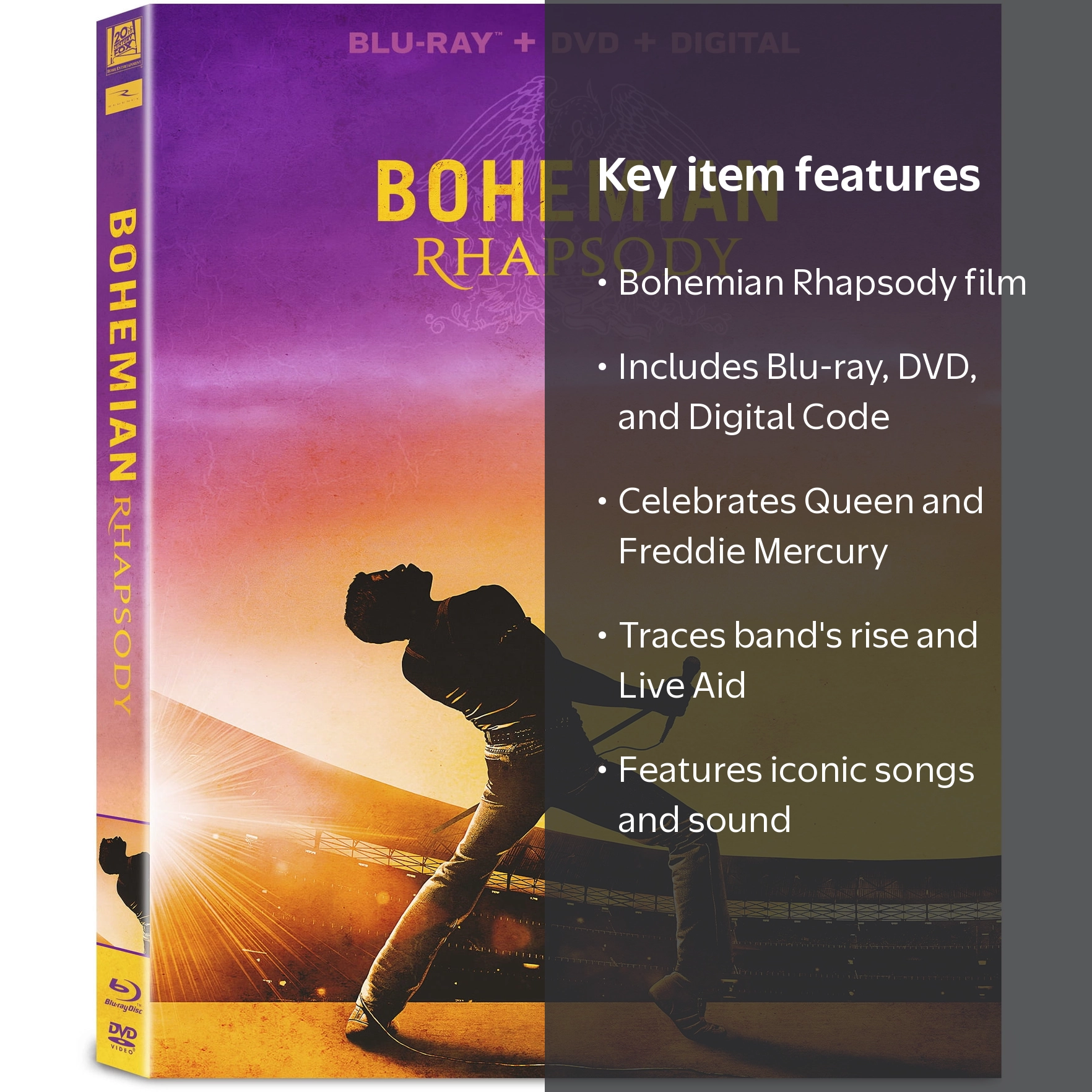 Bohemian Rhapsody (Blu-ray + DVD + Digital Code) - Walmart.com