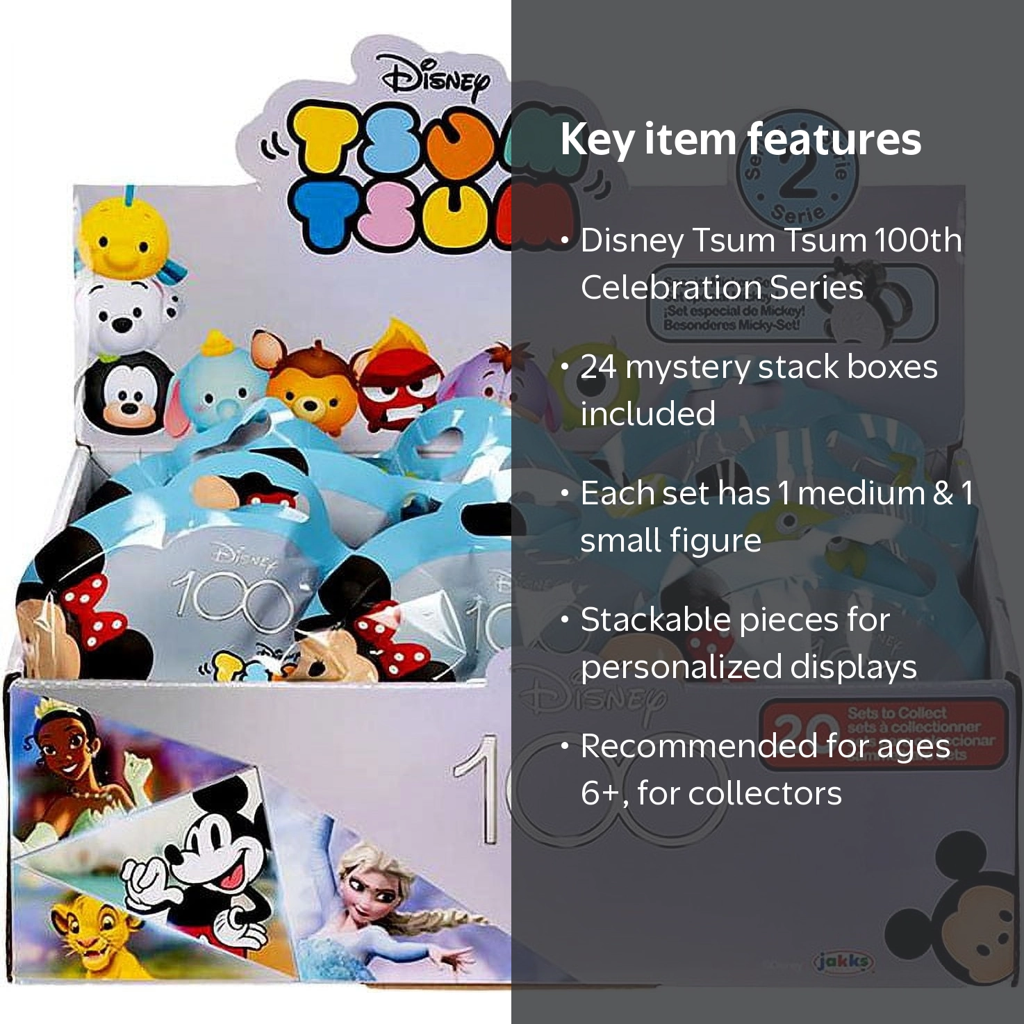 Jakks Pacific Tsum Tsum Special Mickey Set, 24 Pack, Disney 100th
